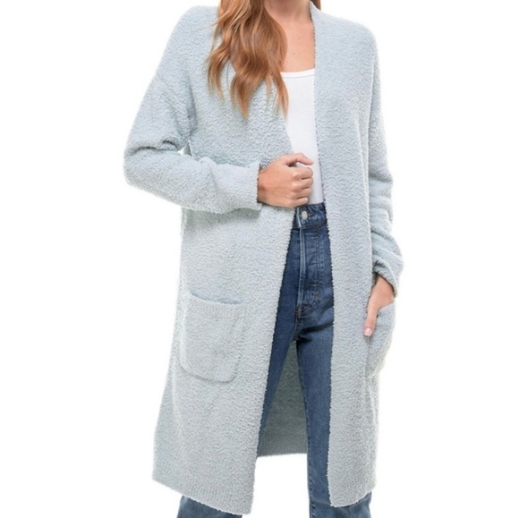 Thread & Supply Soft Teddy duster Plush Cardigan Grey Mist XXL - Picture 9 of 9